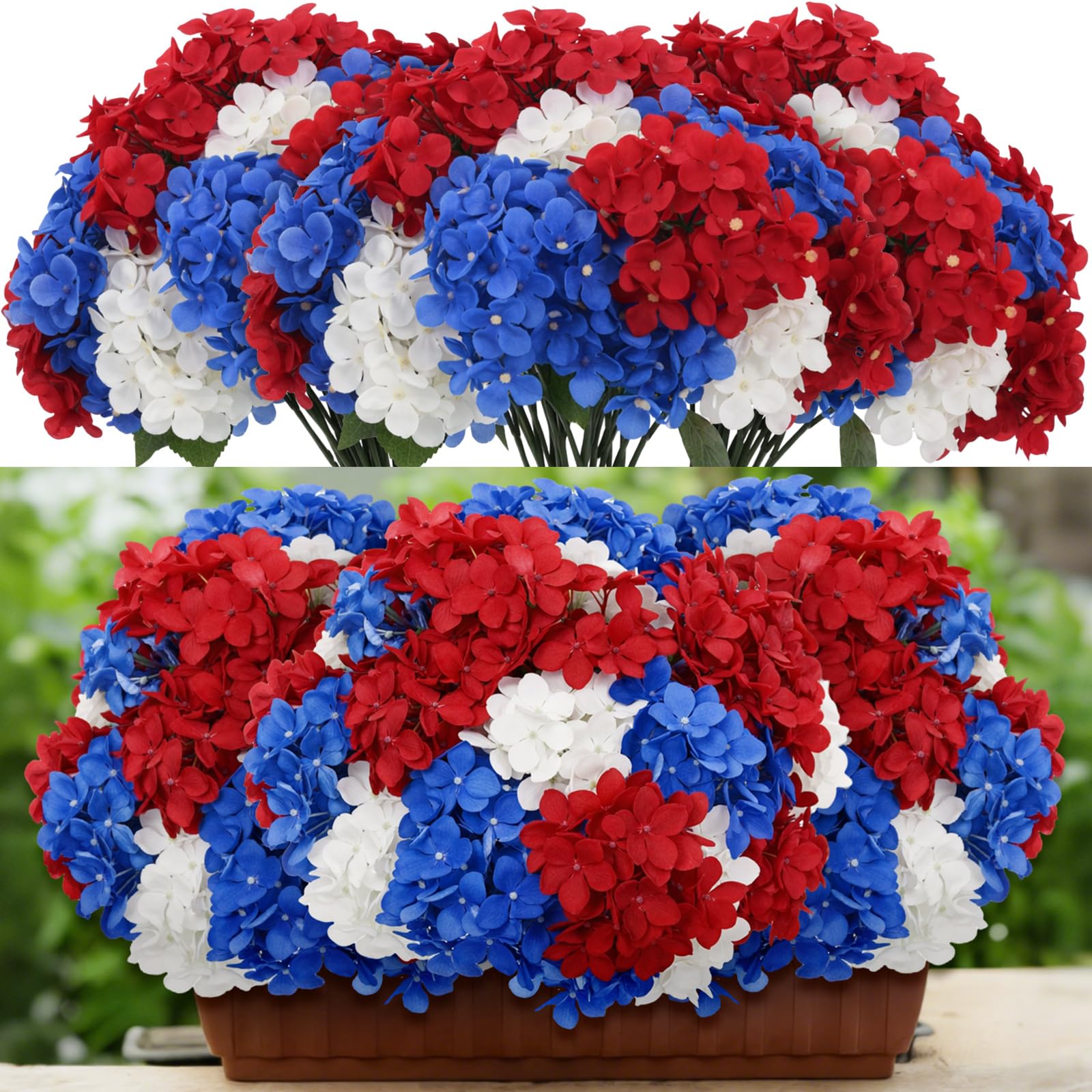 Suncalla blue hydrangea bundle display adds vivid indoor color and fullness.