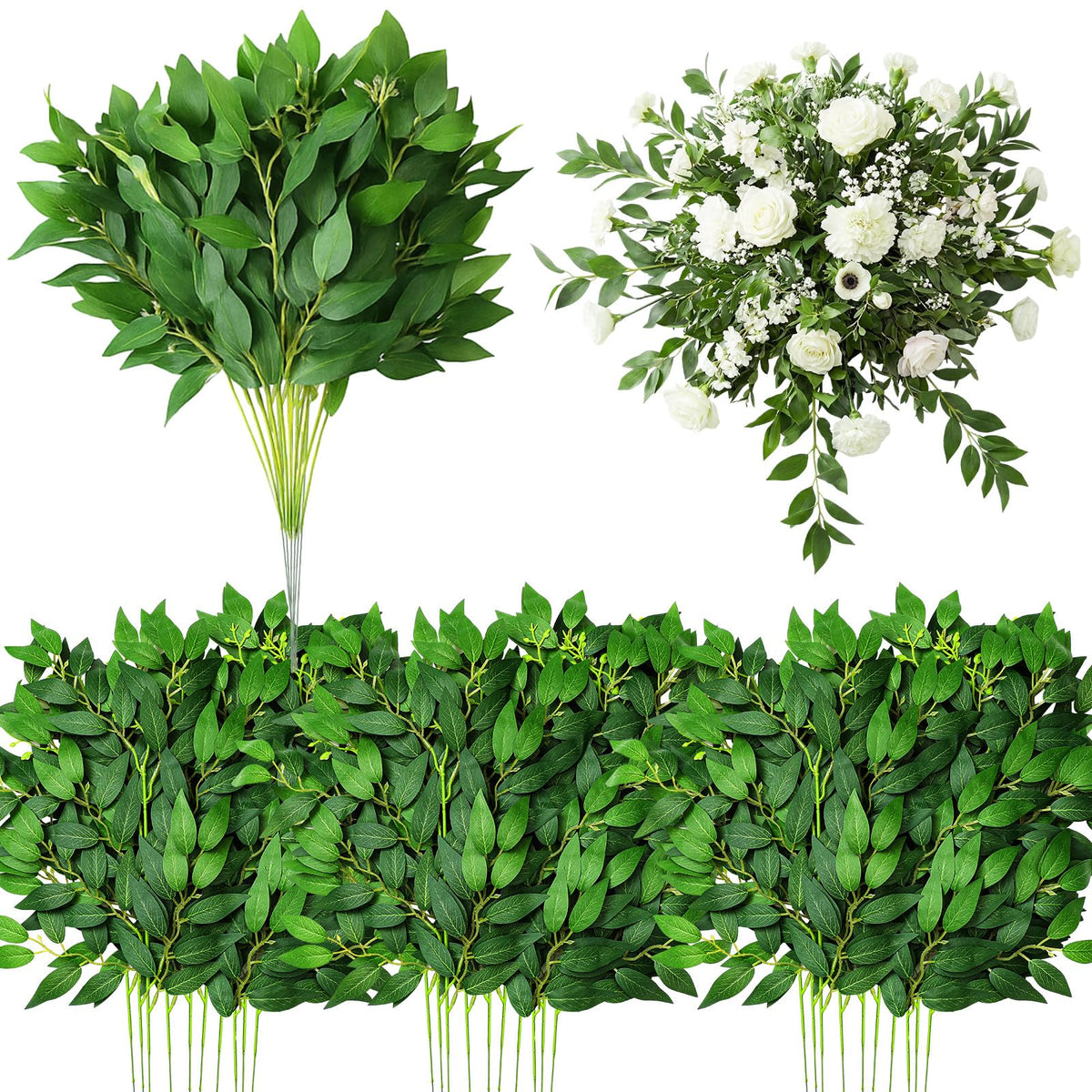 Suncalla Italian Ruscus stems for versatile wedding decor and DIY projects.