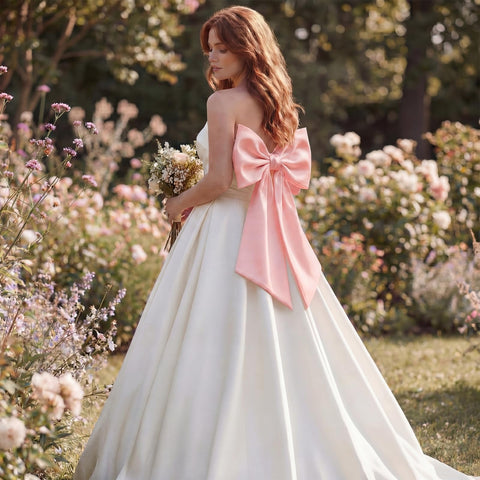 Suncalla pink satin bow backdrop enhances coquette party photo moments.