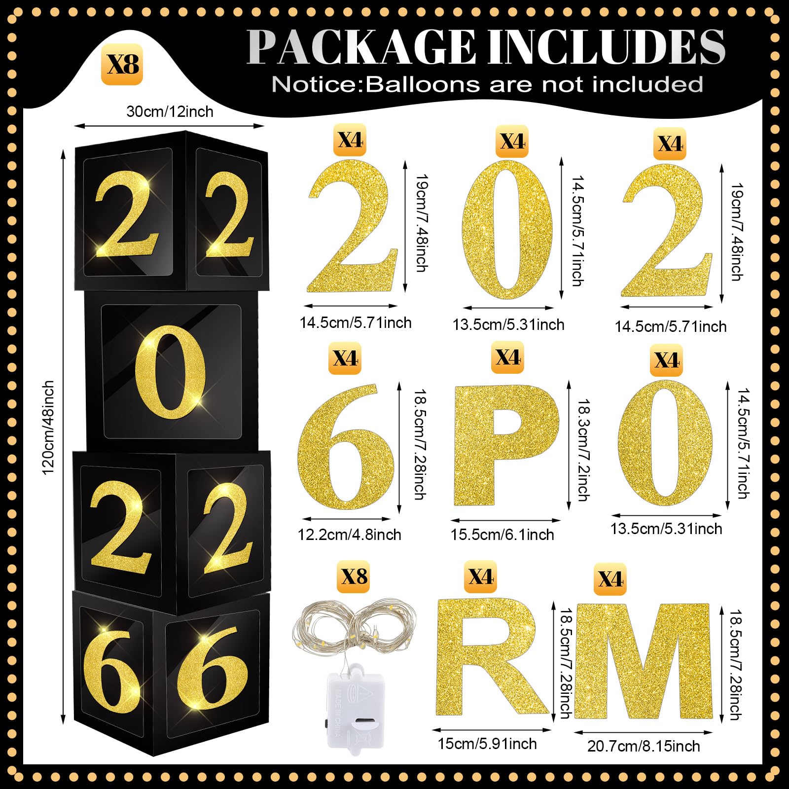 Suncalla prom letters and numbers cardboard pieces for customizable backdrops.