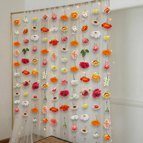 Suncalla floral garland bulk, 5.91 ft length, generous coverage