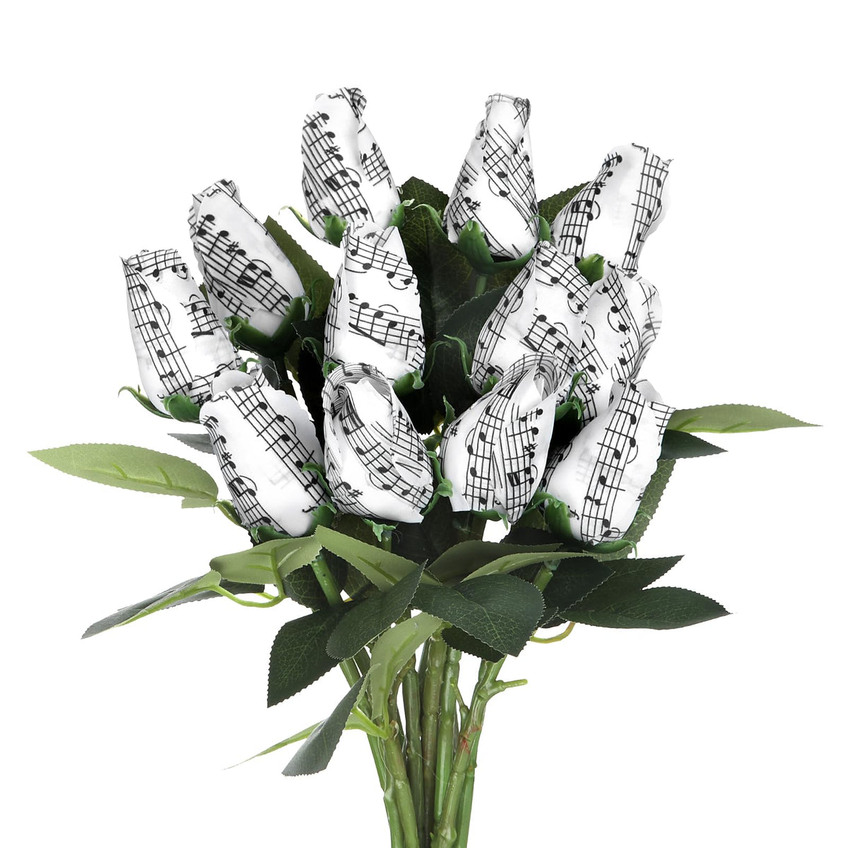 Suncalla sheet music flowers bouquet featuring silk roses for elegant decor.