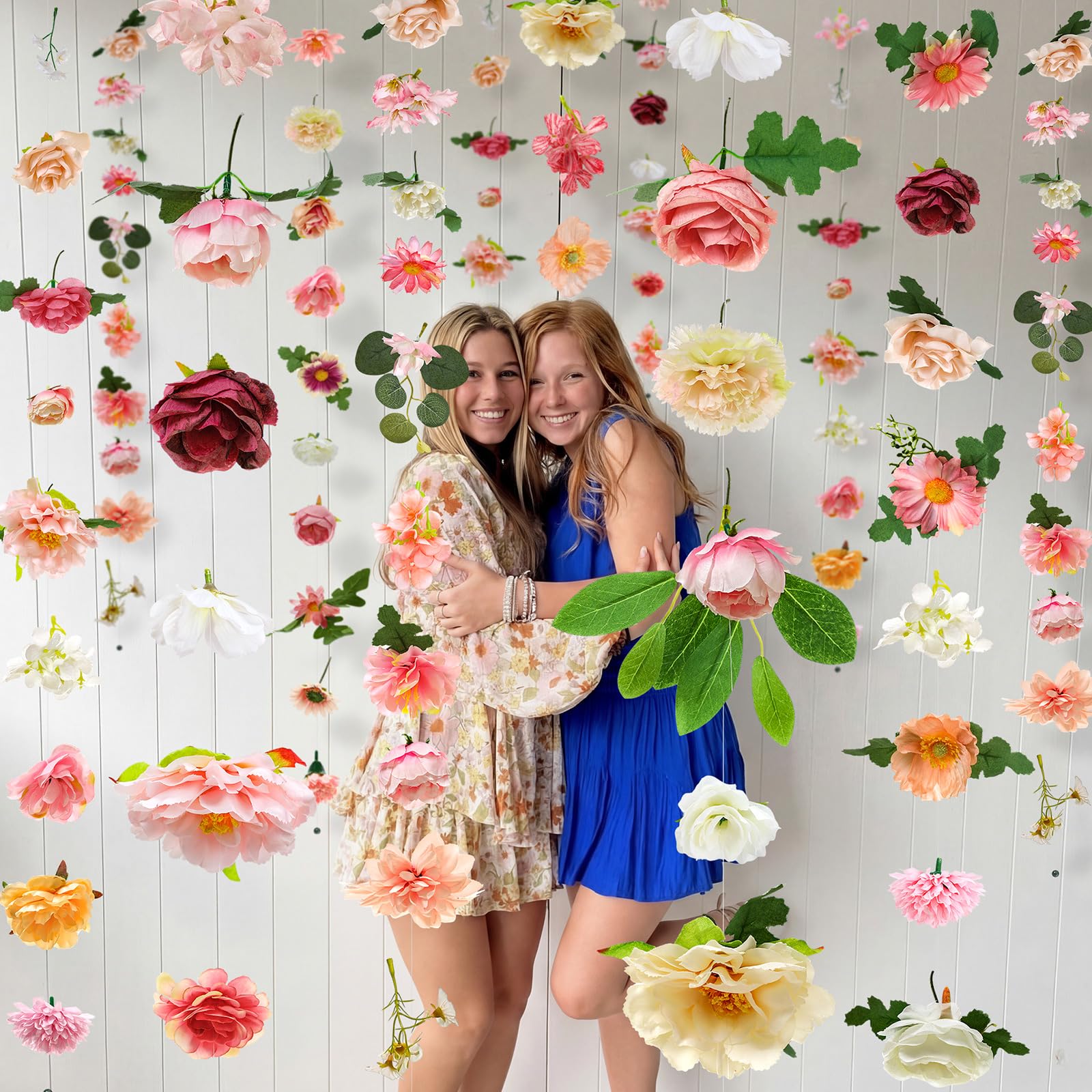 Suncalla silk floral backdrop mimics natural blooms with soft touch