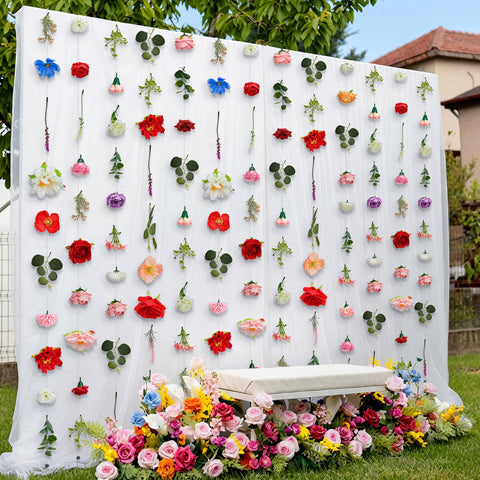 Suncalla silk flower garland collection with six designs for layered decor