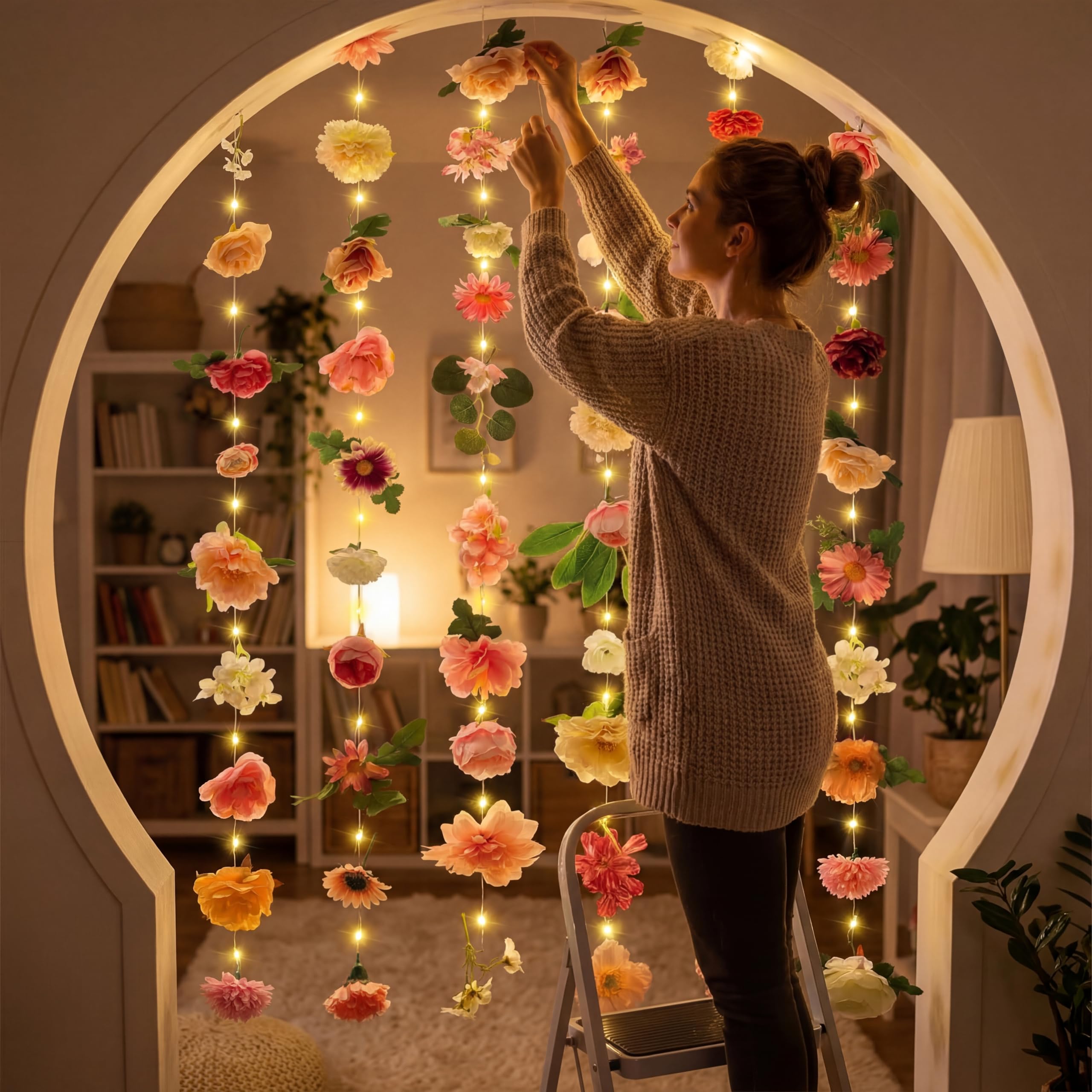Suncalla total length 35-4ft garlands allows flexible arrangement for larger spaces.