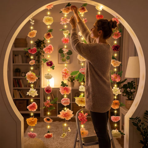 Suncalla total length 35-4ft garlands allows flexible arrangement for larger spaces.