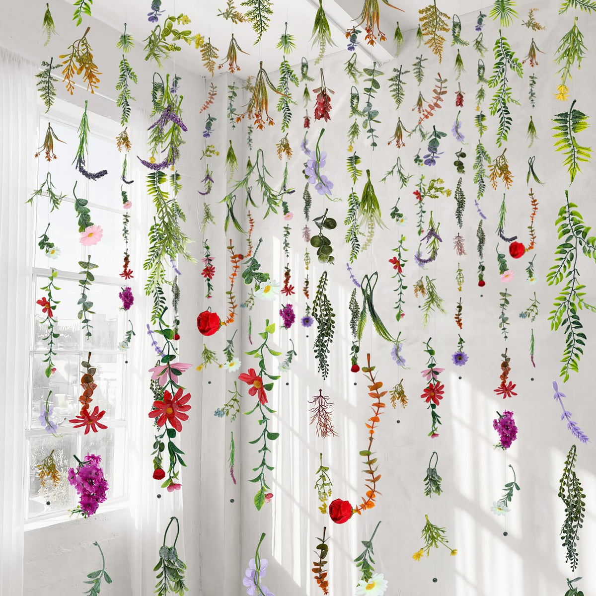 Suncalla wildflower garland collection ready for arch decor and layered backdrops