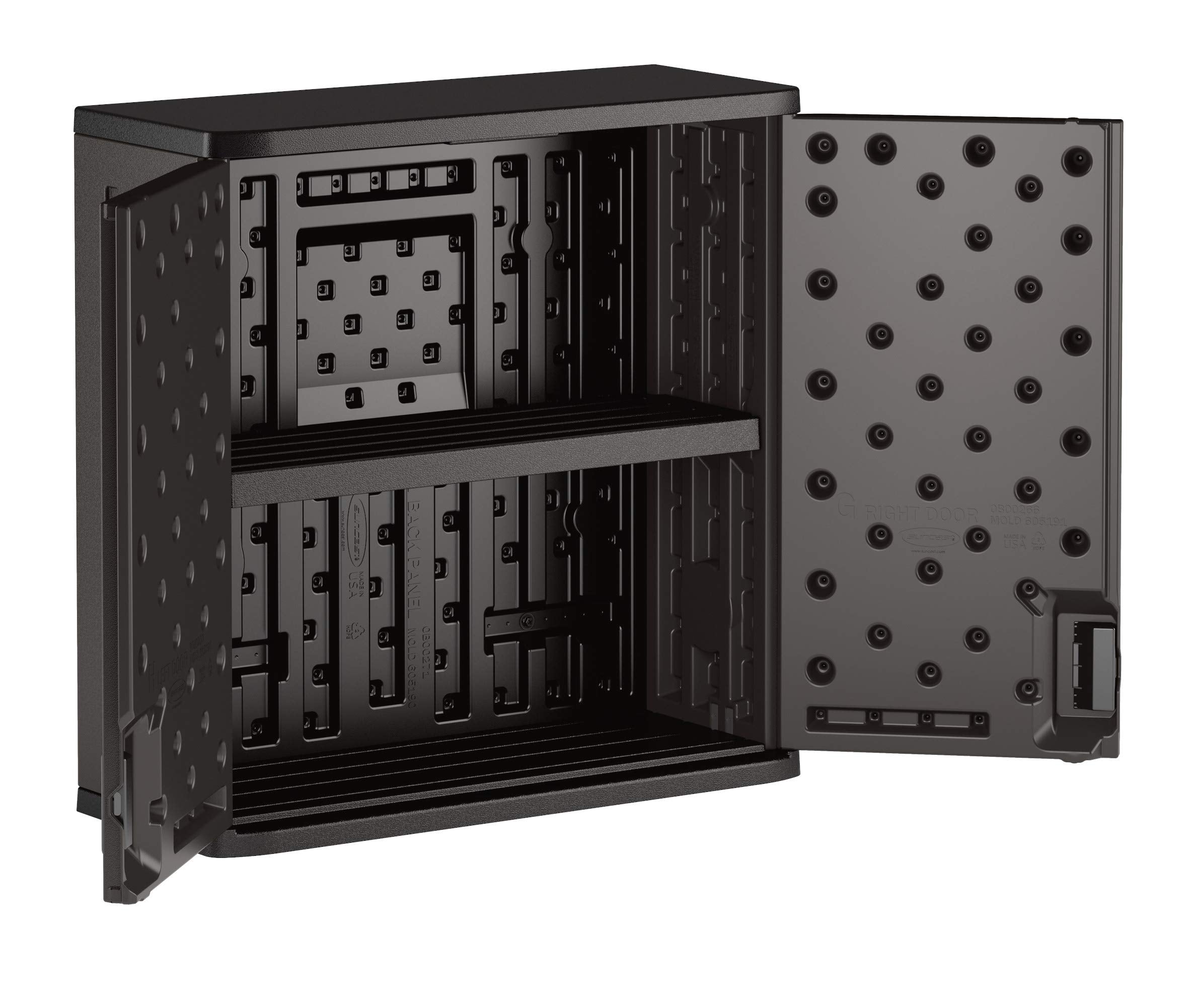 Suncast Commercial 4-Cubic-Ft cabinet with adjustable metal-reinforced shelf for heavy tools