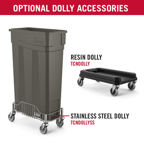 Suncast Commercial lids and dollies boost productivity in any setting.