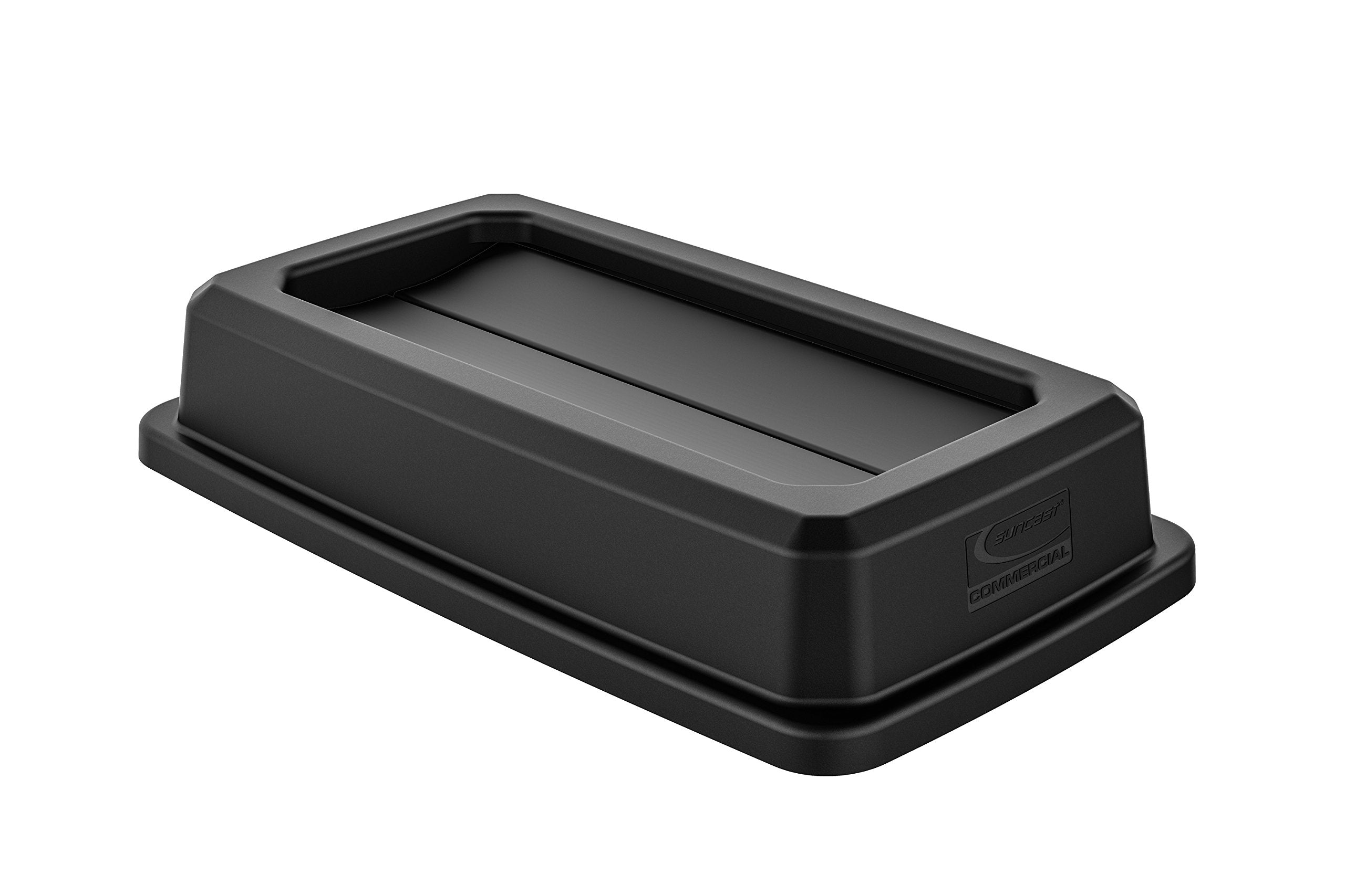 Suncast Commercial resin lid with double flip top for 23-gallon slim trash can, easy disposal