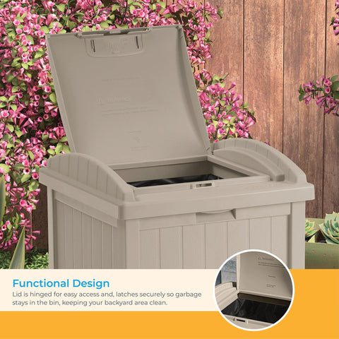 Suncast Hideaway compact footprint maximizes storage on patios