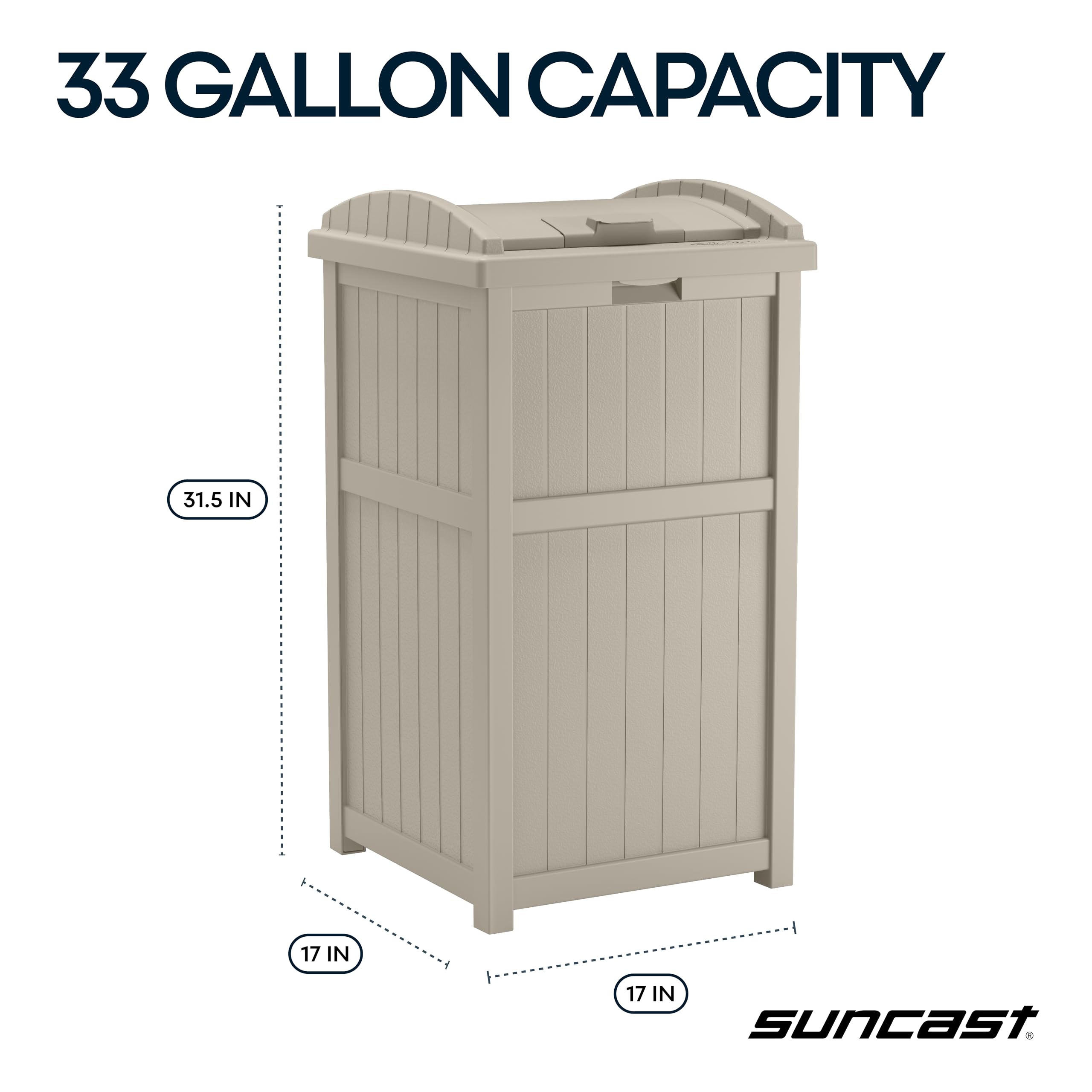 Suncast Hideaway latch close secures lid and deters pests