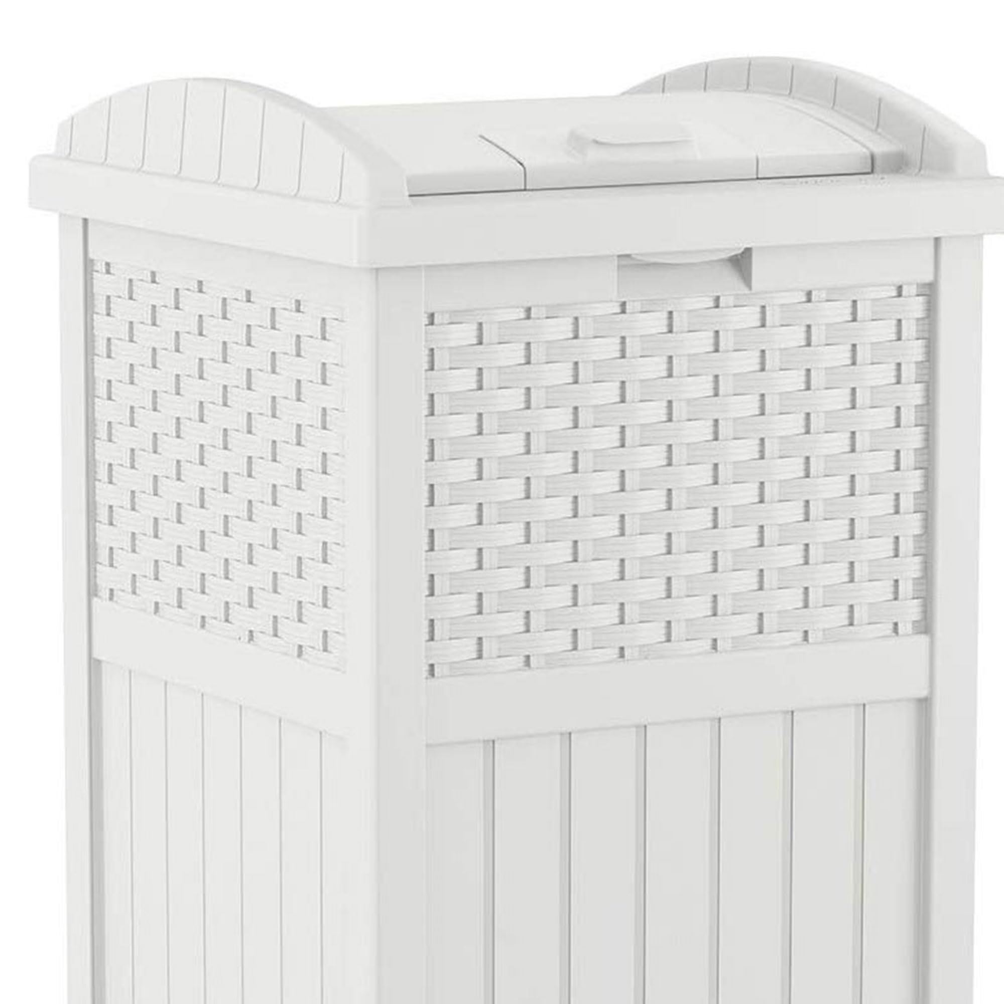 Suncast Hideaway has a stable base to stay upright in breezy yards.