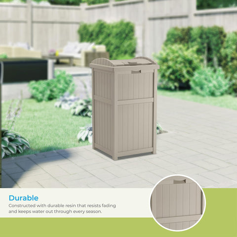 Suncast Hideaway weather-resistant resin withstands all-season use