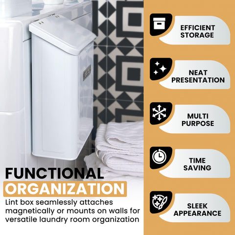 Sunday Revelry lint trash can for laundry room hides lint neatly
