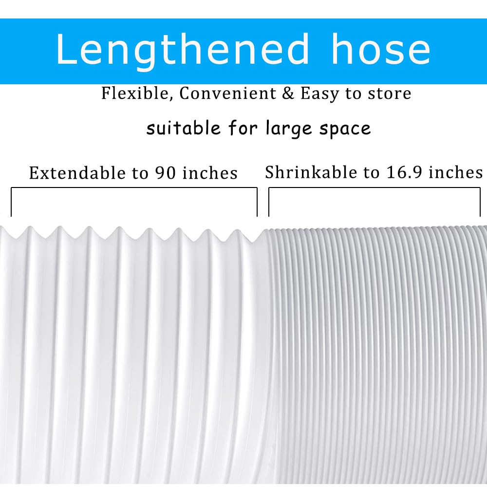 SunDiao 90-inch extended hose enables flexible placement in larger rooms.