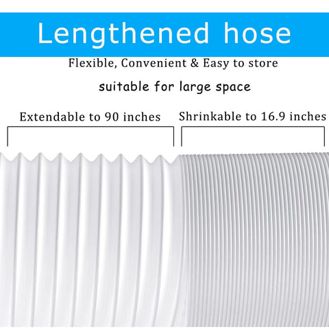 SunDiao 90-inch extended hose enables flexible placement in larger rooms.