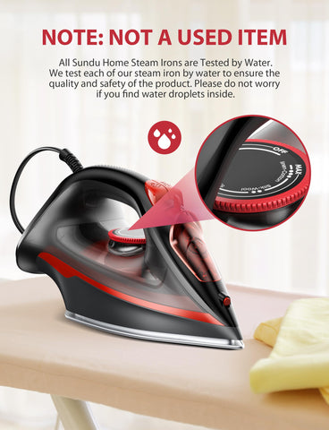 Sundu ceramic soleplate garnet finish glides smoothly across fabrics.