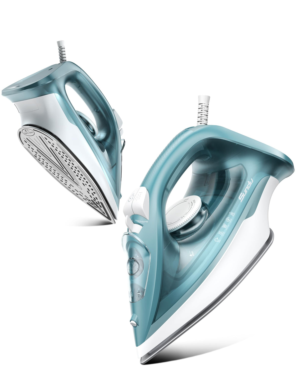 Sundu Home Steam 1500W iron with ceramic soleplate delivers fast heat-up.