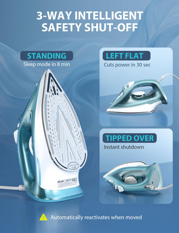 Burst steam button delivers a powerful shot for stubborn wrinkles.