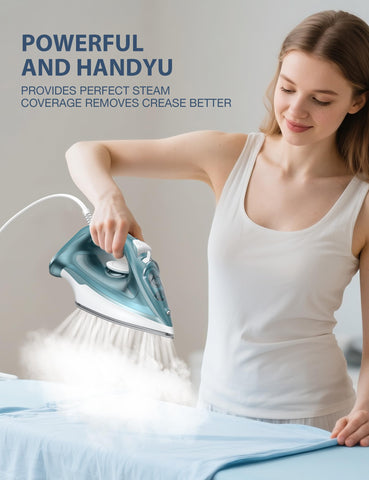 Self-clean system maintains performance and longevity of the iron.