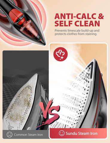 Sundu 350ml water tank enables extended ironing sessions without refills.