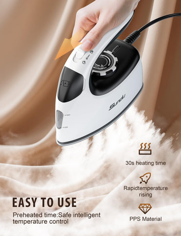 Sundu Mini Travel Steam Iron digital temp control display in use