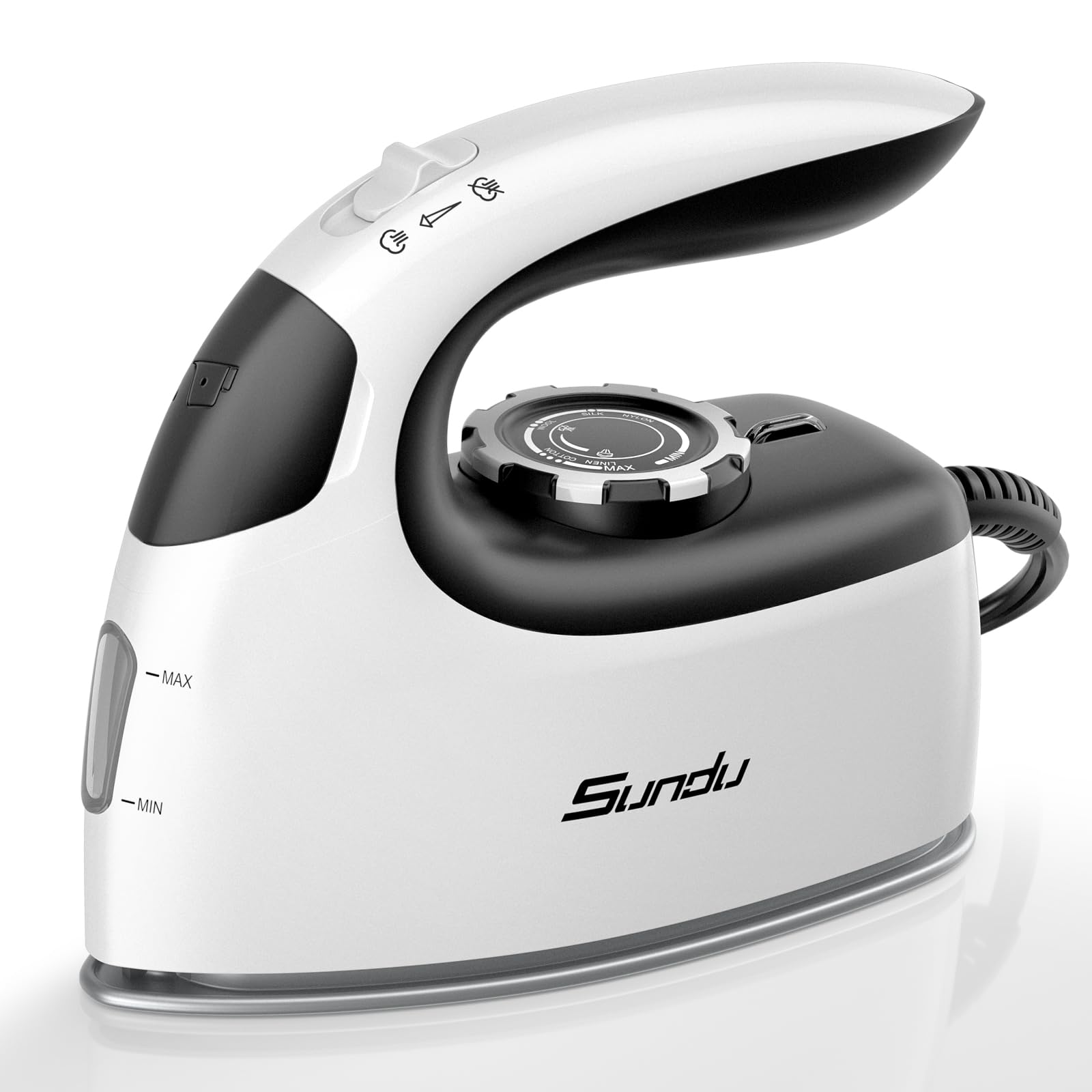 Sundu Mini Travel Steam Iron front view showing portable design