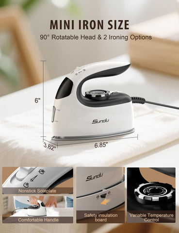 Sundu non-stick ceramic soleplate enables smooth gliding on delicate fabrics.