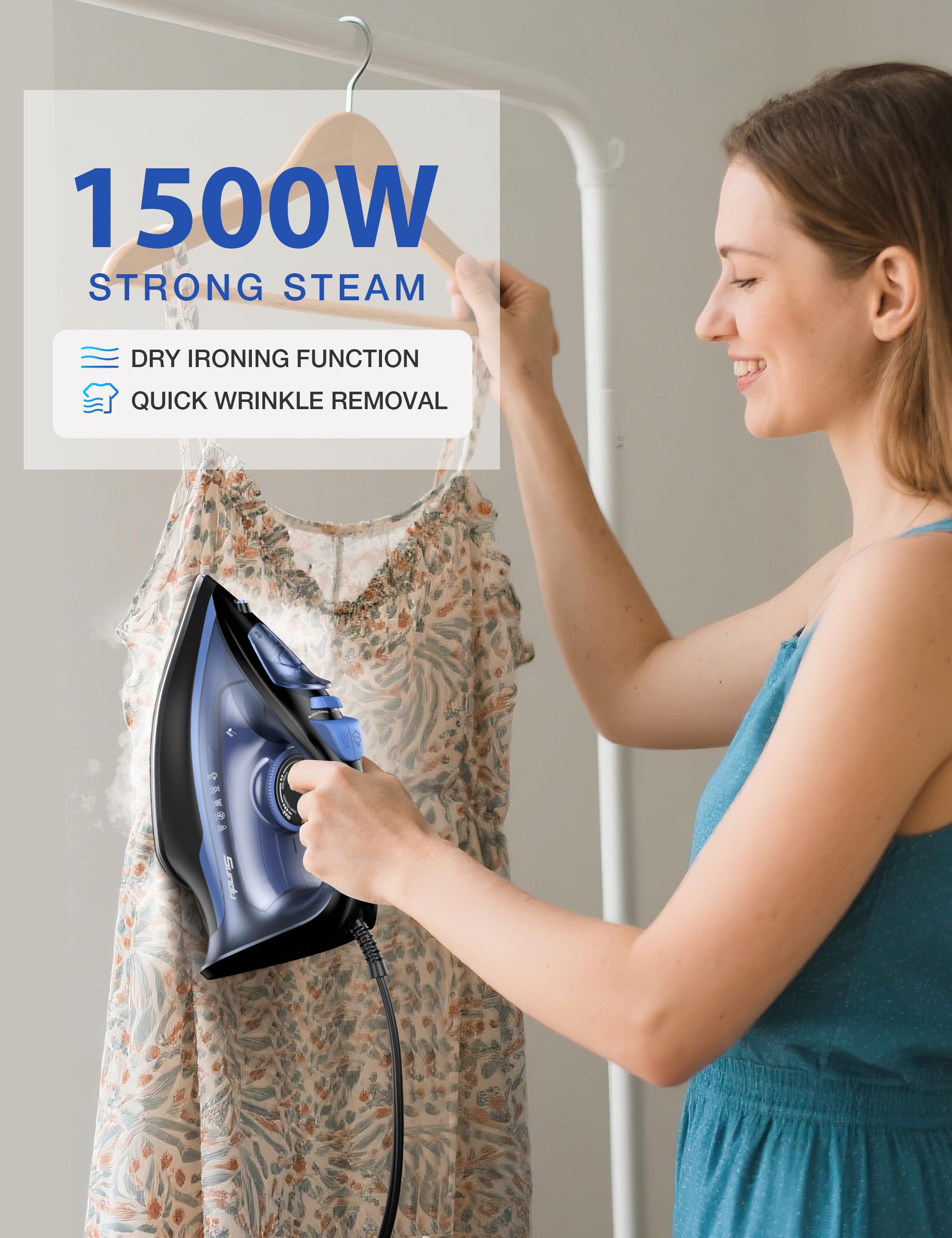 Sundu Steam Iron anti-calc system reduces mineral buildup for longevity