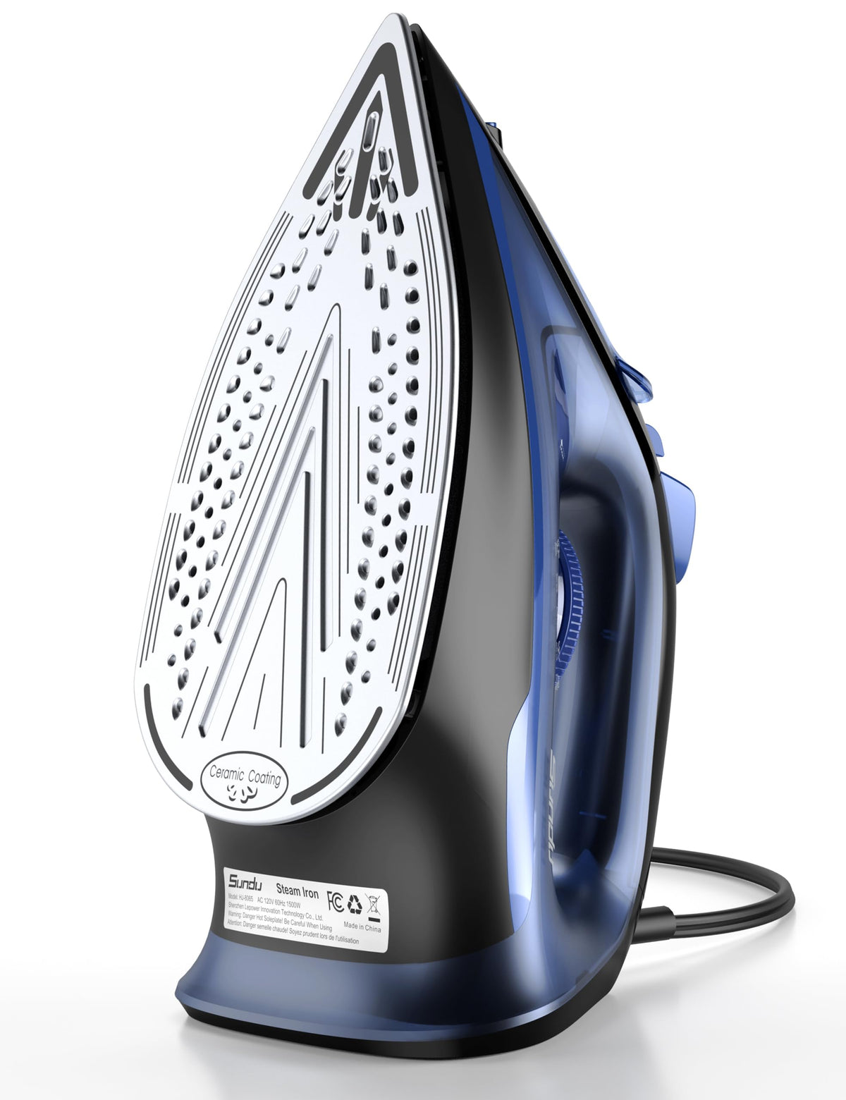 Sundu Steam Iron with ceramic-coated soleplate gliding smoothly across fabrics