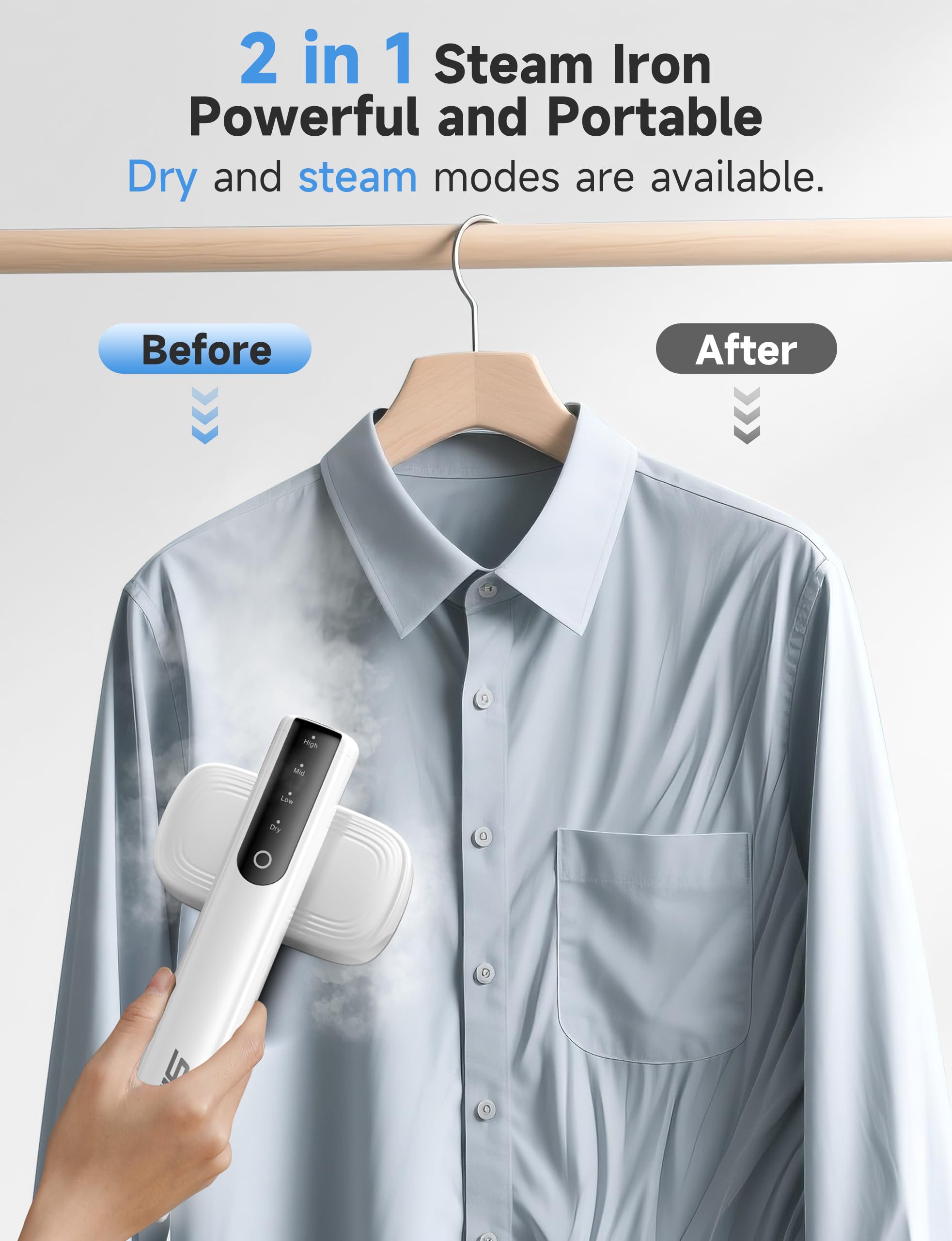 Sundu steamer compact handheld design for on-the-go use.