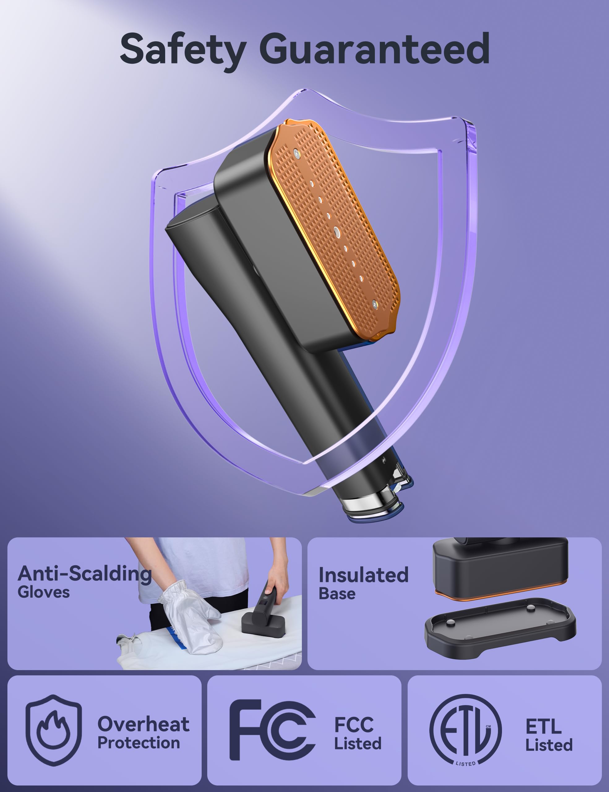Sundu steamer includes safety gloves for comfortable use.