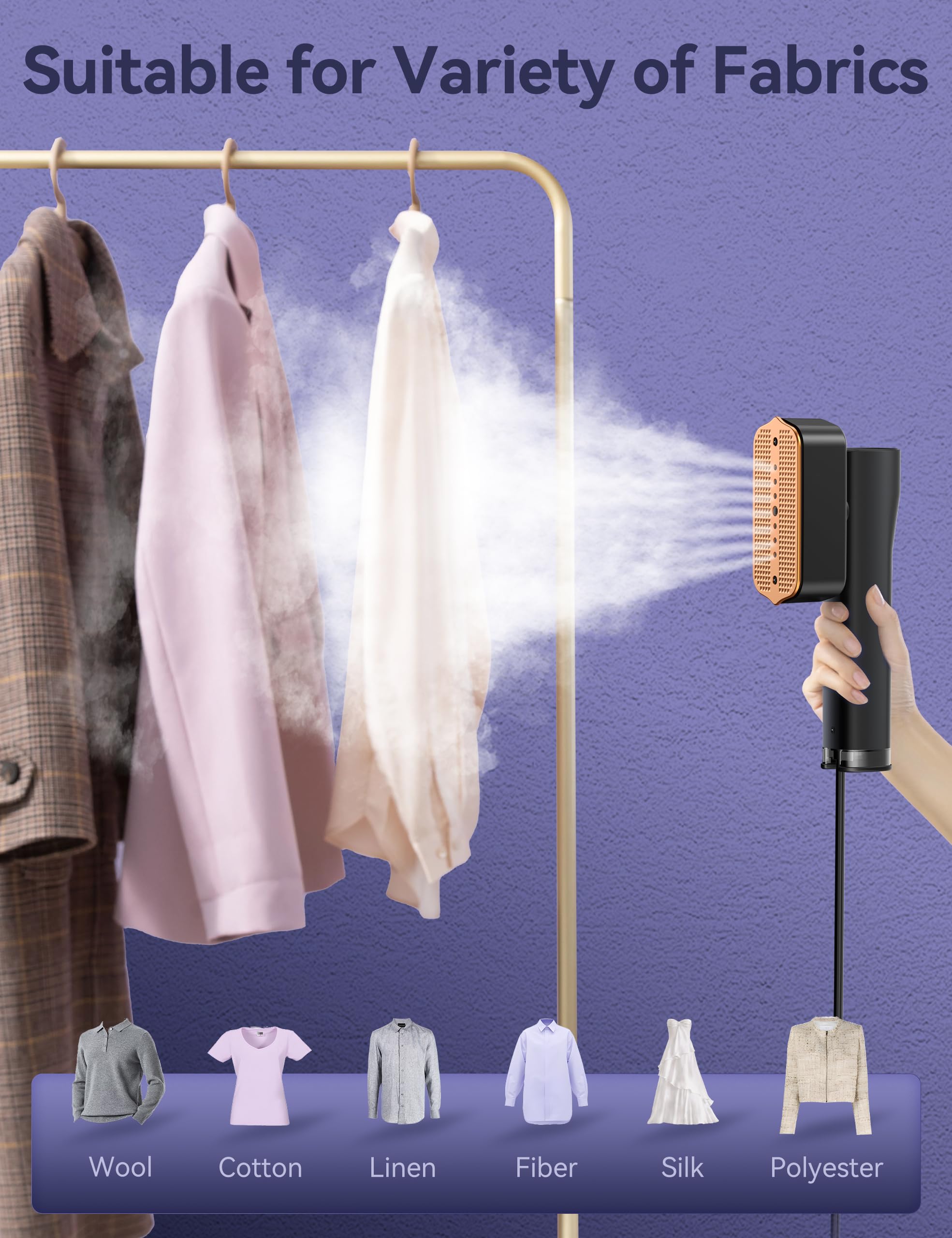 Sundu steamer vertical steaming for hanging fabrics and curtains.