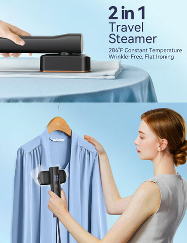 Sundu travel steamer 2-in-1 design for ironing and steaming