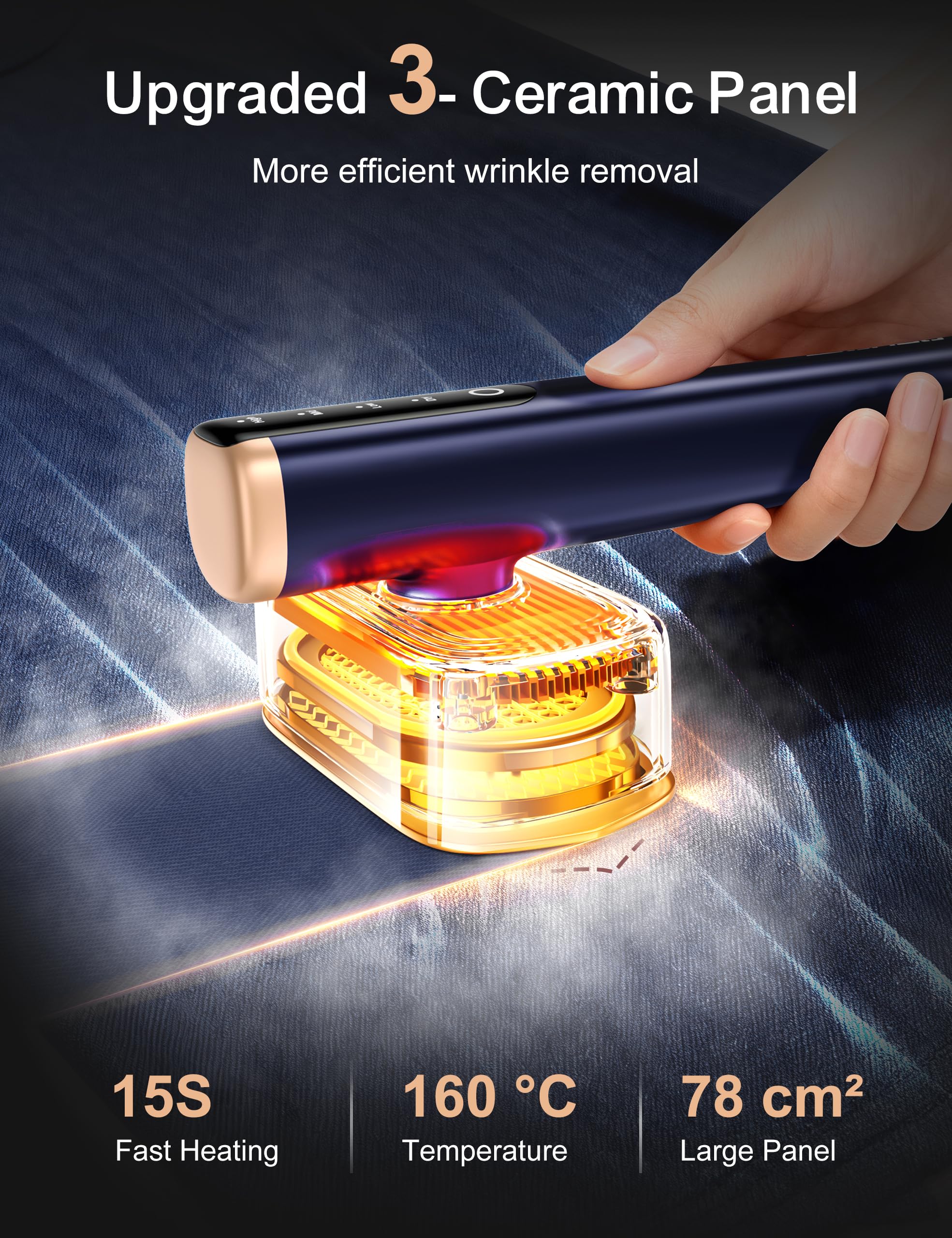 Sundu Travel Steamer ceramic plate with AI control for precise wrinkle removal