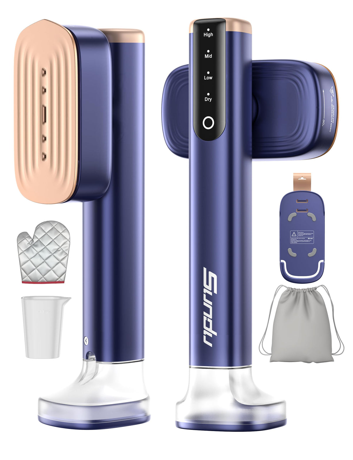 Sundu Travel Steamer showcases compact design for convenient packing and quick touch-ups.
