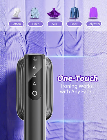 Sundu Travel Steamer touch controls with adjustable steam settings.