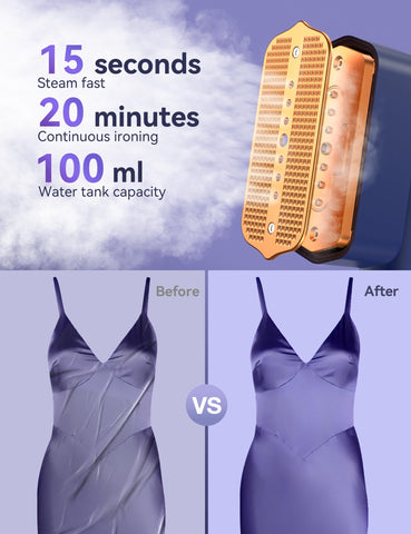 Sundu Travel Steamer performing vertical steaming on hanging garment