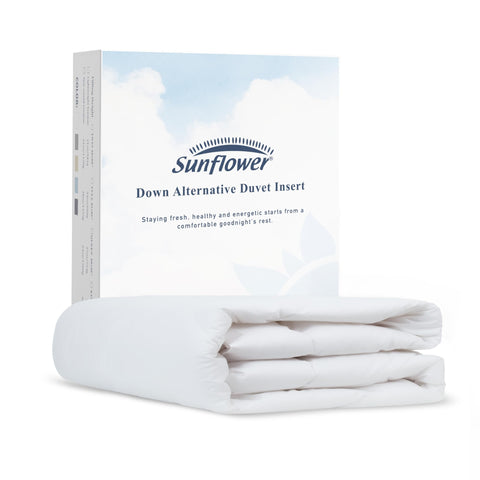 Sunflower comforter queen with white cotton shell for a soft, breathable touch