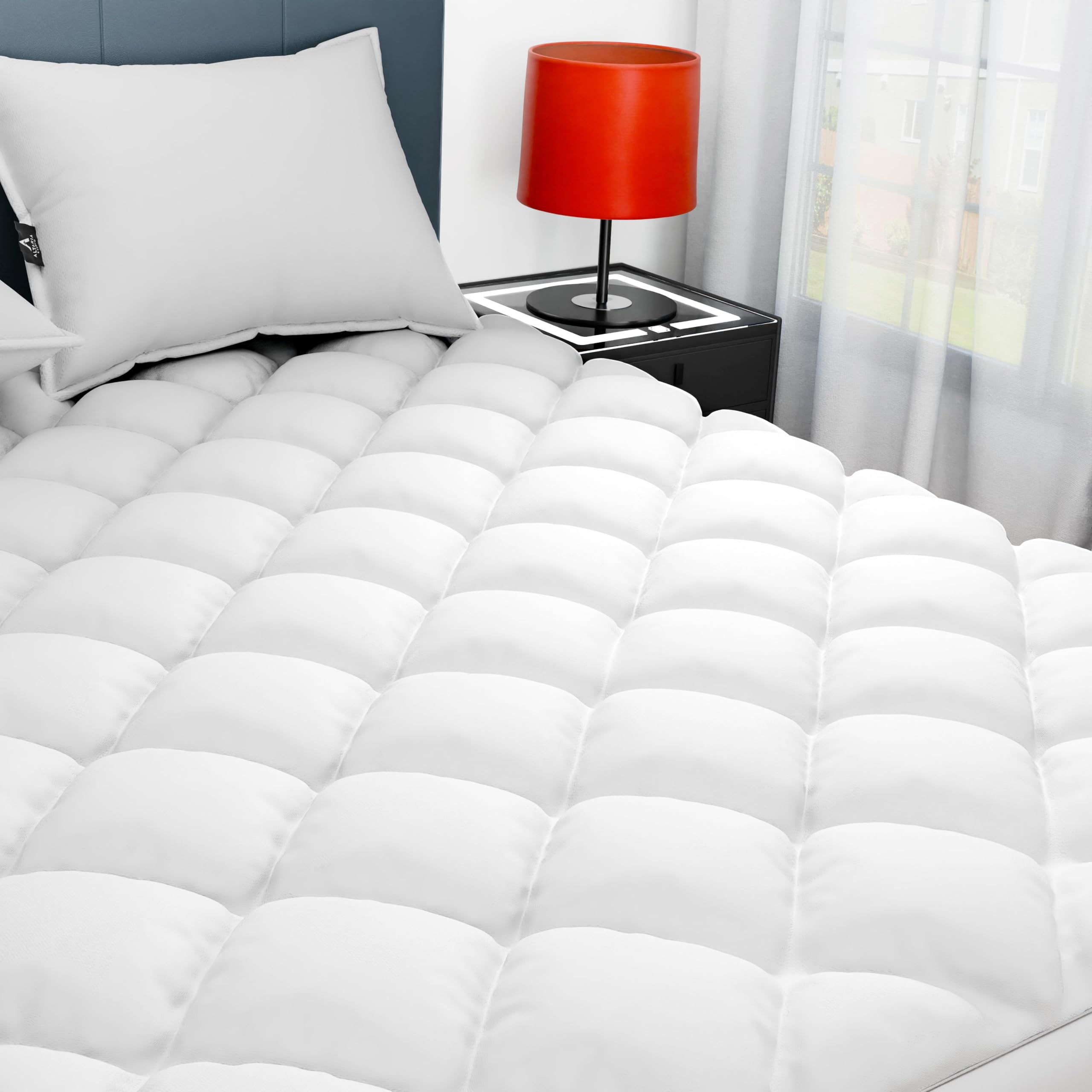 Sunflower King mattress pad with cotton top for breathable, skin-friendly nights.