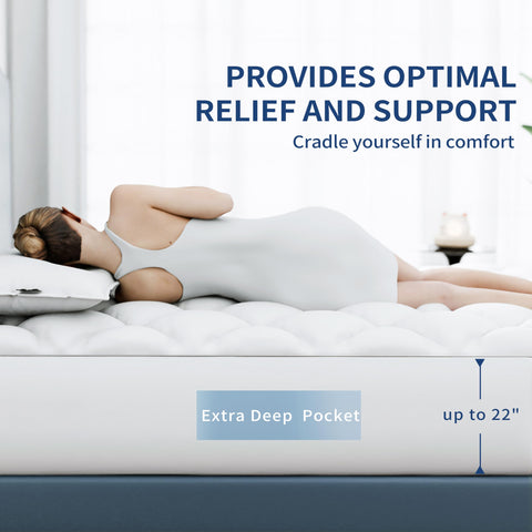Sunflower King deep pocket shows 18-22 inch fit for secure coverage.