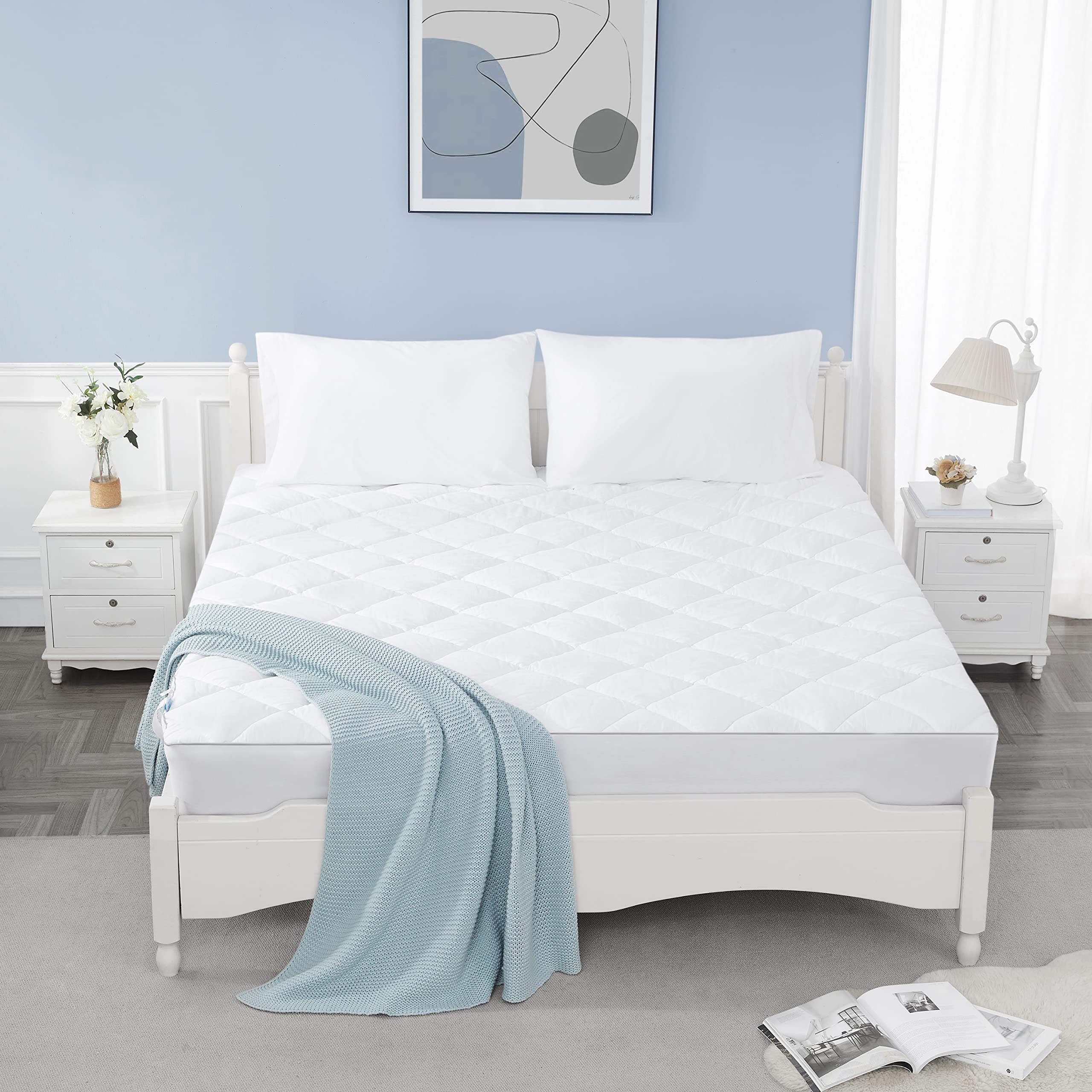Sunflower King king-size 78x80 mattress pad fits large beds perfectly.