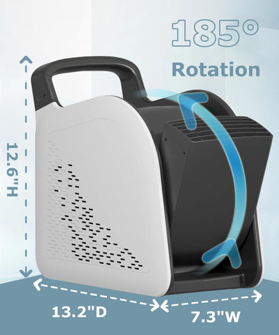 Sungaryard rotation-capable blower for targeted airflow during drying.