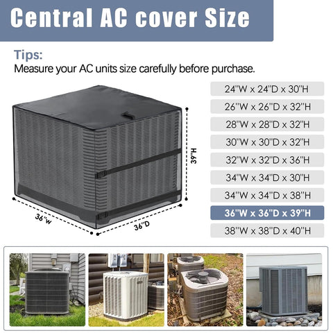 SUNICO outdoor AC cover full mesh breathable design maintains airflow while blocking debris.