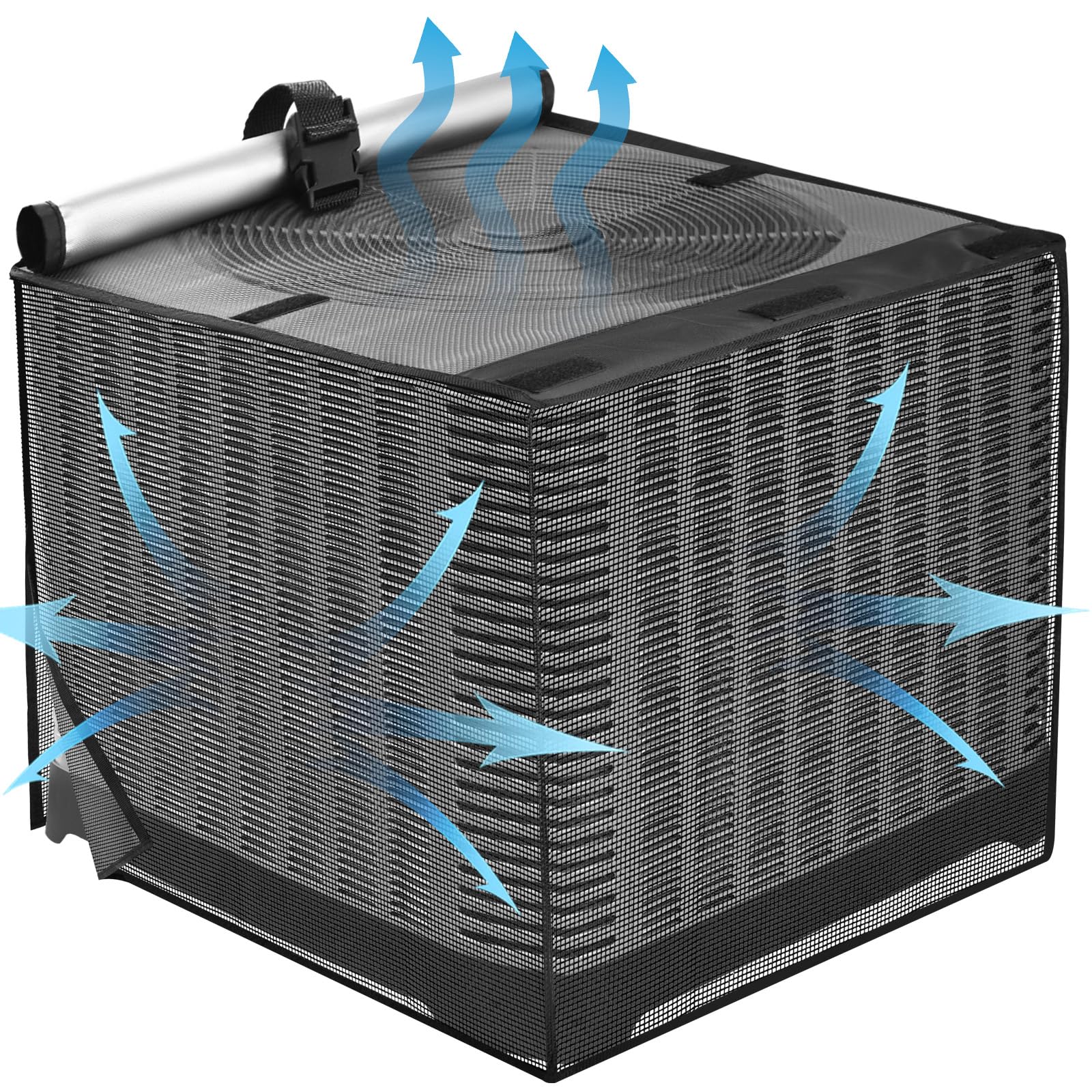 SUNICO outdoor AC cover with waterproof top shields the unit from rain and dust.