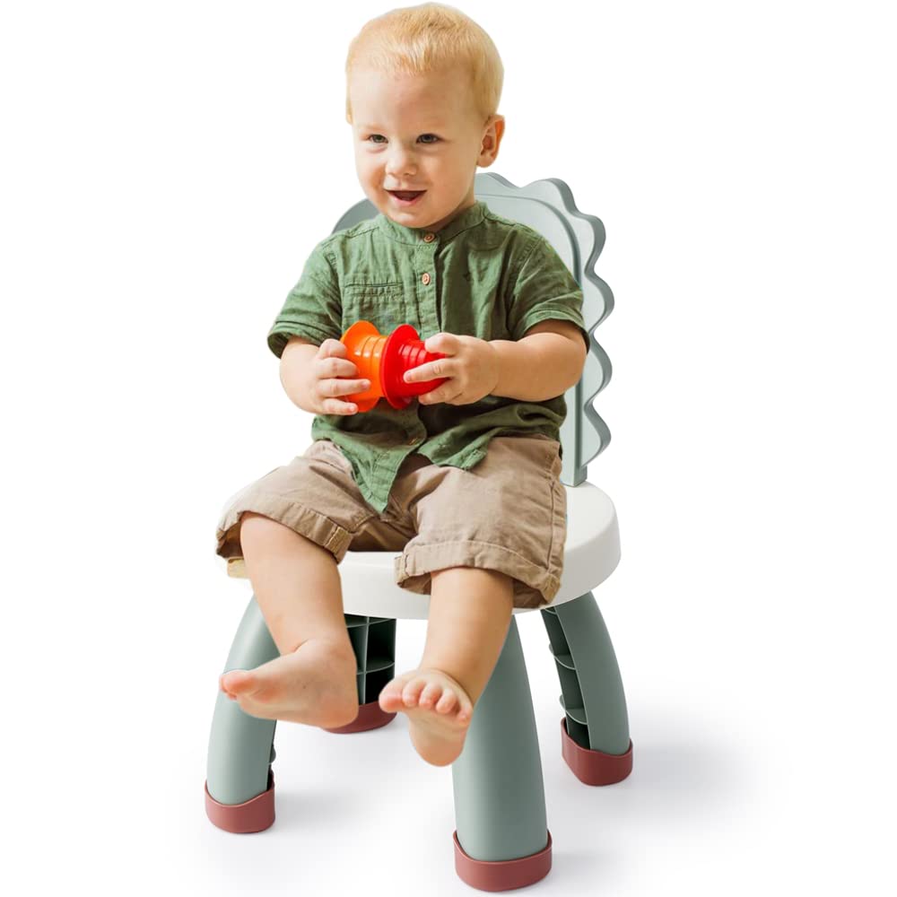 Sunkaioo Toddler Dino Chair back view shows friendly dinosaur silhouette