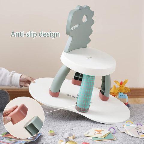 Sunkaioo Toddler Dino Chair material detail shows durable non-toxic plastic