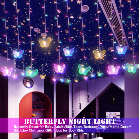 SunKite butterfly lights with remote control for easy brightness and mode adjustment.