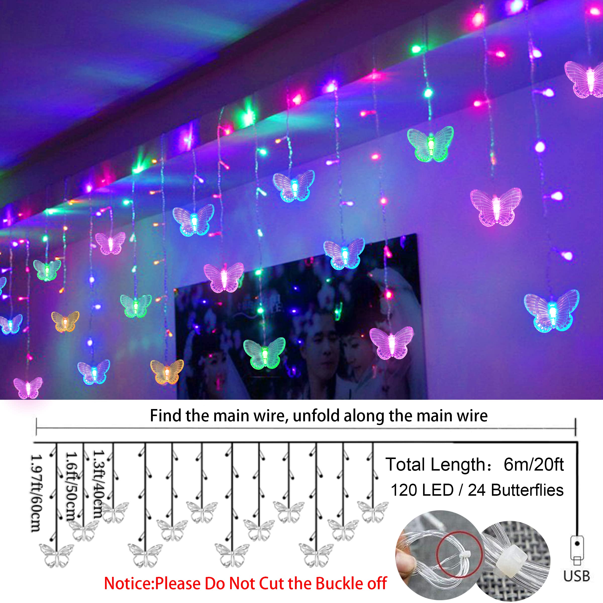 SunKite USB powered curtain lights flexible for indoors or outdoors.